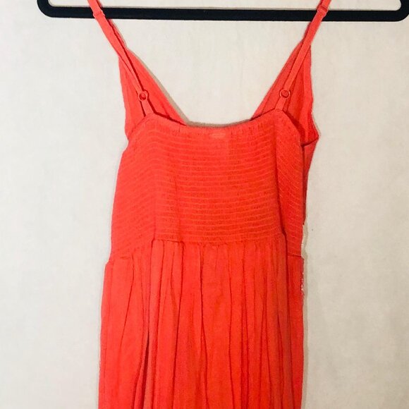 Half Moon Maxi Dress  Pink Knit Graphic Sleeveless Cotton Medium READ - Picture 7 of 10